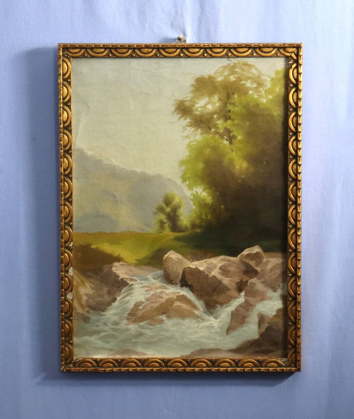 Tableaux: Wildbach, Oel auf Karton, rechts unleserlich monogrammiert – Neuf (Voir description) à Zug par Kunst-Fundgrube 5