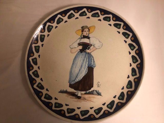 Teller: Assiette de collection en Barbotine – Gebraucht aus Genève von nicok02