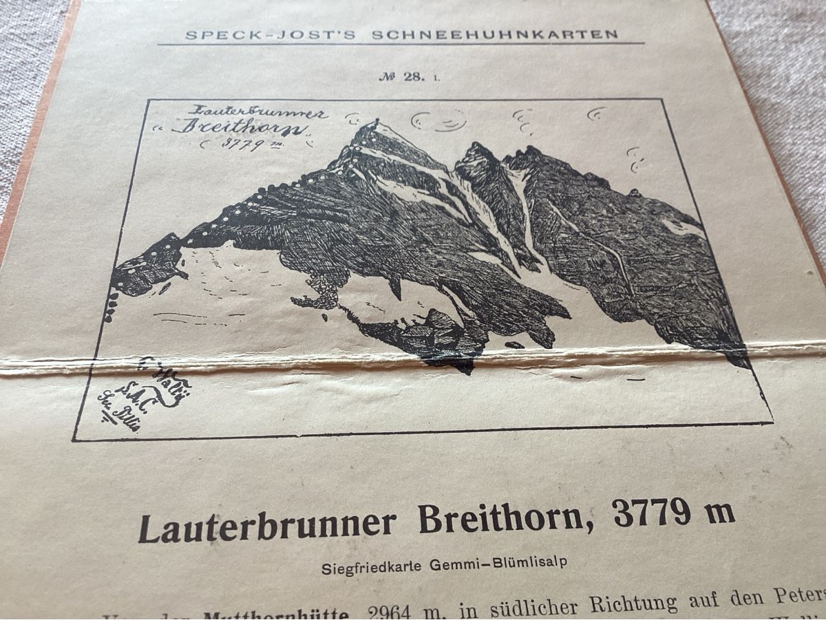 Ansichtskarten: Breithorn carte guide des cimes – Gebraucht aus Luc (Ayent) von Rebouille 3