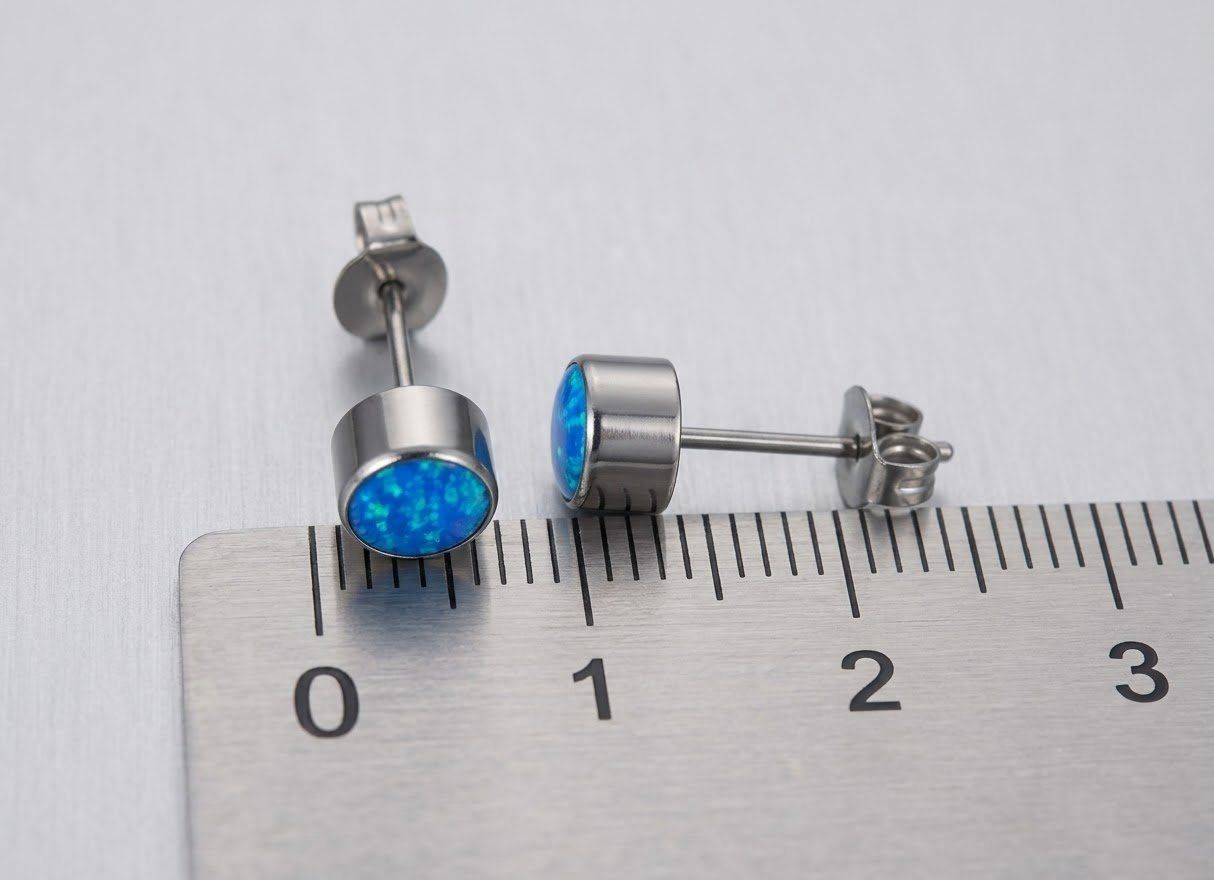 Orecchini pendenti & Orecchini a lobo: Ohrstecker aus Titanium mit Opal – Nuovo e nell'imballaggio originale da Matten b. Interlaken venduto da kero71 7
