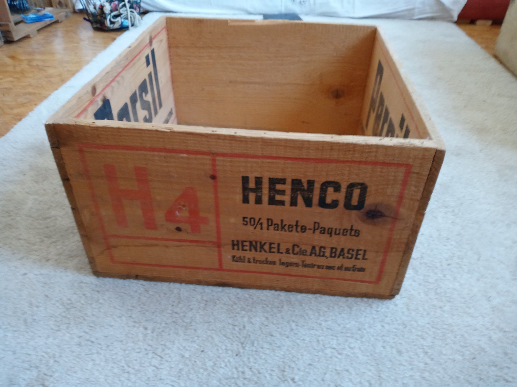 Casse di trasporto: Holzkiste mit werbung Henco Persil – Usato da Prez-vers-Siviriez venduto da Monija70 3