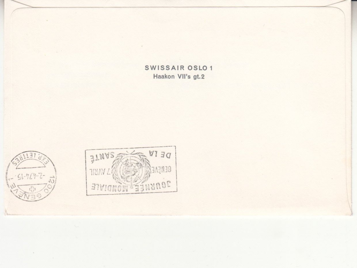Tutti i francobolli: SLH RF 74.12 b  Oslo - Genève – Usato da Bürglen TG venduto da StampGraf 1