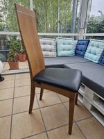 5x Esszimmerstuhl Holz / Eiche mit schwarzem Polster