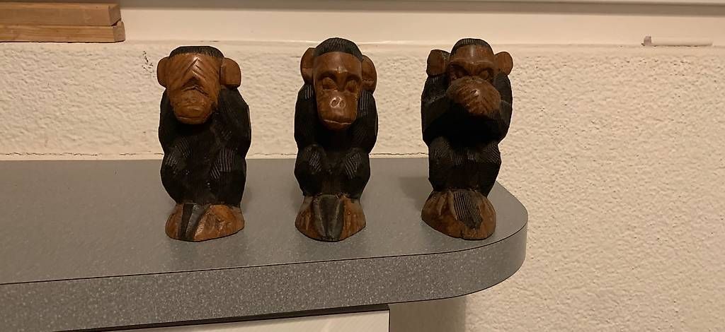 Figuren: 3 Affen aus Holz – Gebraucht aus Ruswil von sev_s86n