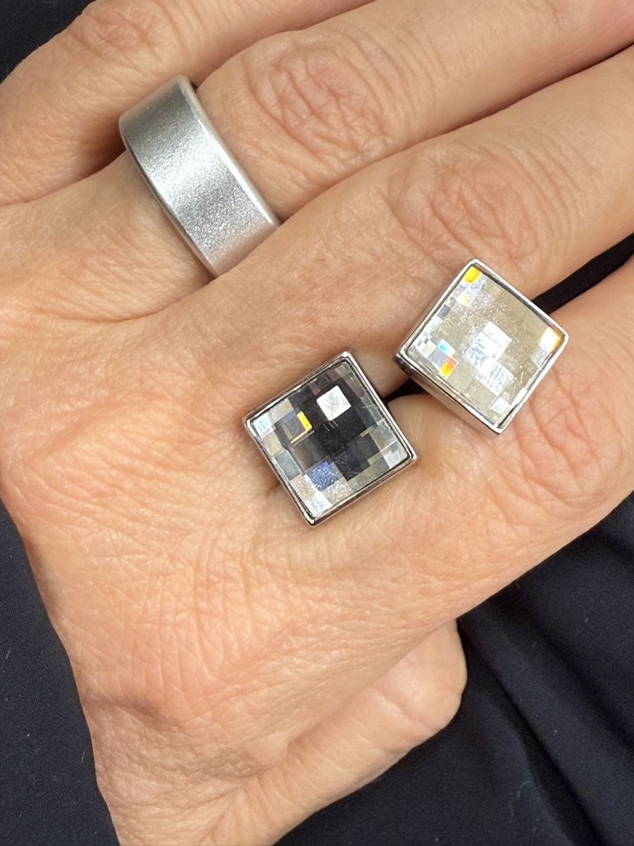 Swarovski Manschettenknöpfe: SWAROVSKI Cufflinks Square Clear Crystal Silver like new – Neu (gemäss Beschreibung) aus Zürich von Allwelcome 5