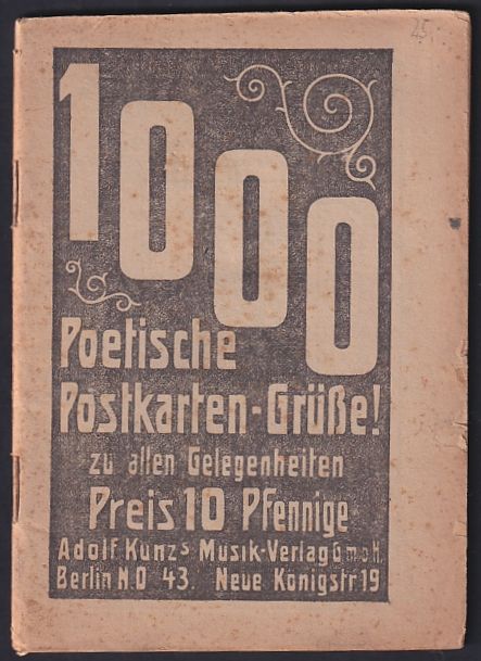 Cartoline postali: Heft Poetische Postkarten-Grüsse mit Ge – Usato da Berlin venduto da bartko-reher