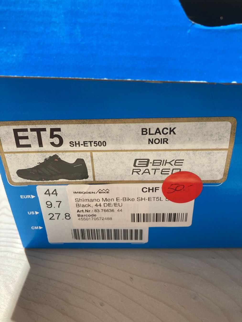 Shimano Herrenschuhe: Shimano  ET5 SH-ET5L Black Gr.44 – Neu (gemäss Beschreibung) aus Lauterbrunnen von Imboden-Bike 3