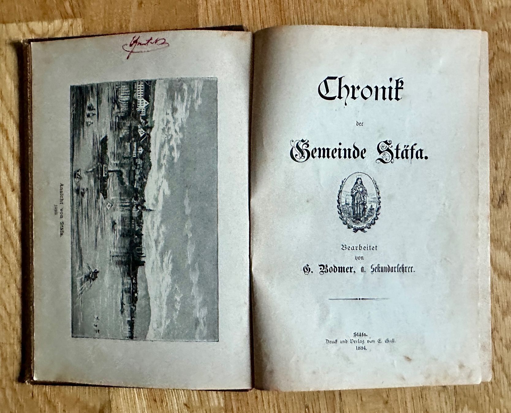 Libri: G. Bodmer: Chronik der Gemeinde Stäfa. 1894 – Usato da Zürich venduto da allp 1