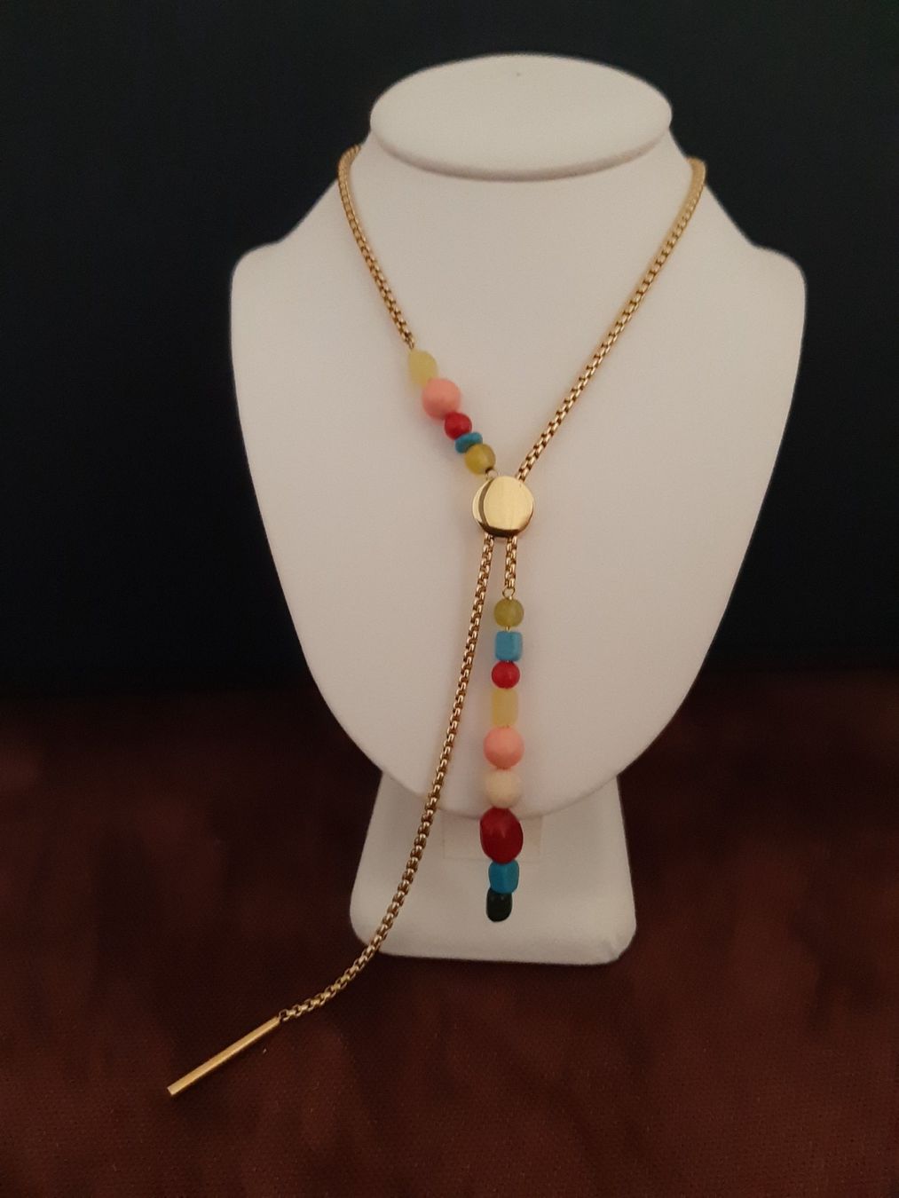Energetix Catenine: Collier doré avec pierres multicolores – Nuovo (secondo la descrizione) da Savigny venduto da Isacefa