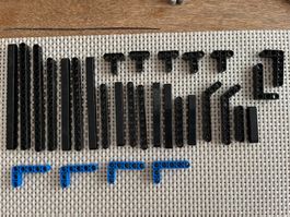 Lego Technic 9396 schwarze blaue runde Lochbalken
