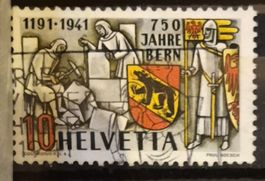 Briefmarke 750 Jahre Bern 1941 10 Rappen Helvetia