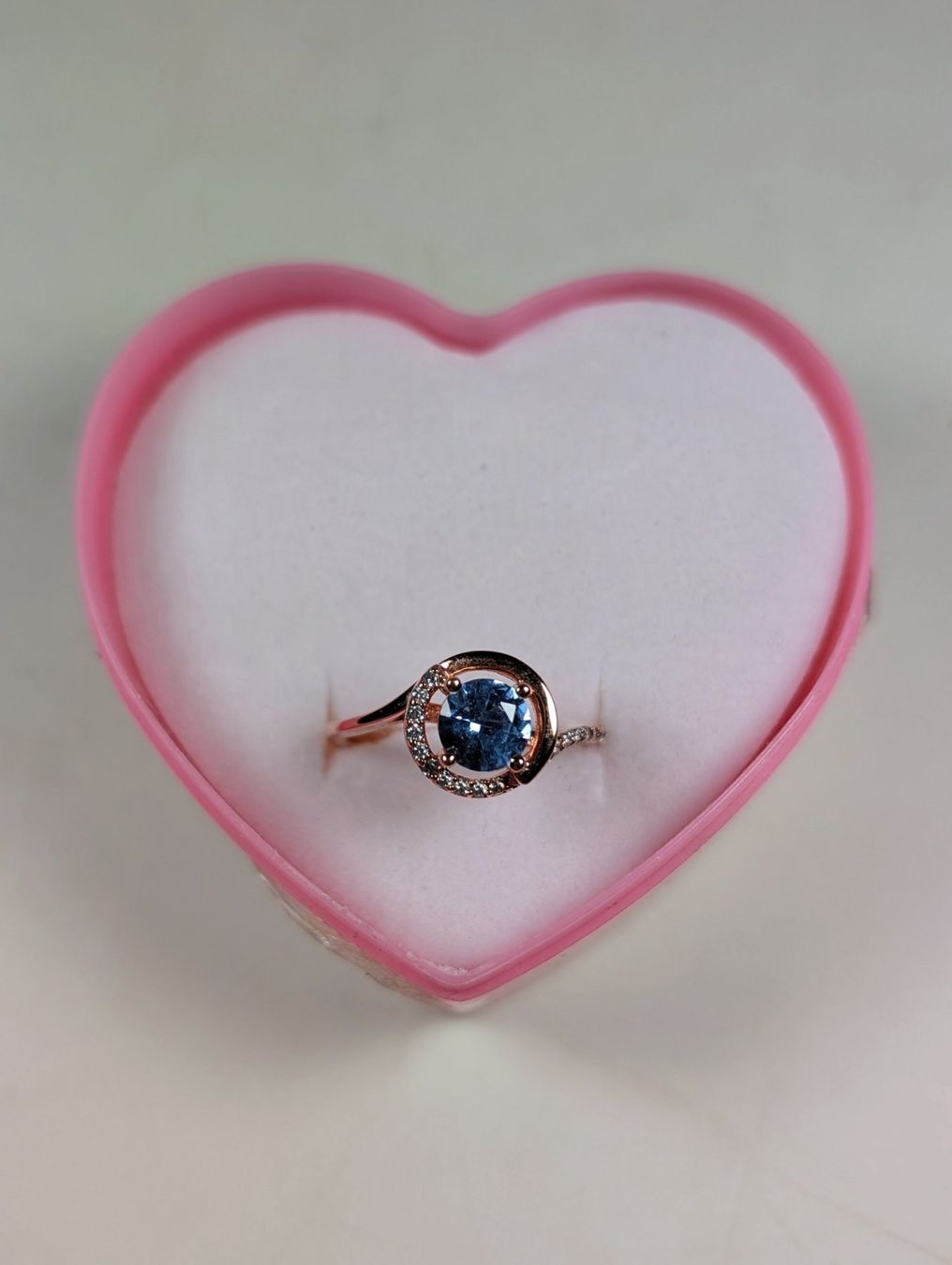 Anelli: 925 Silber Ring Vermeil Rosé mit blauem Stein – Usato da Kreuzlingen venduto da _Mic_ 2
