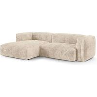 Micadoni Ecksofa Martina Corduroy (Tilia) Light Beige
