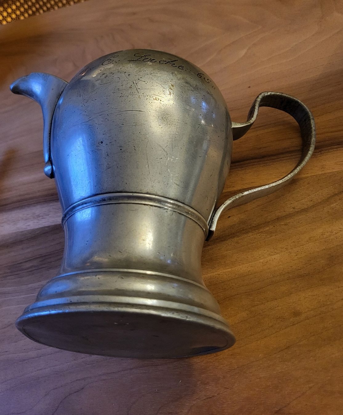 Teiere: Kaffeekanne Zinn 1865, E. Lerche. antik, wird verschickt. – Usato da St. Gallen venduto da nikolausraphael 6
