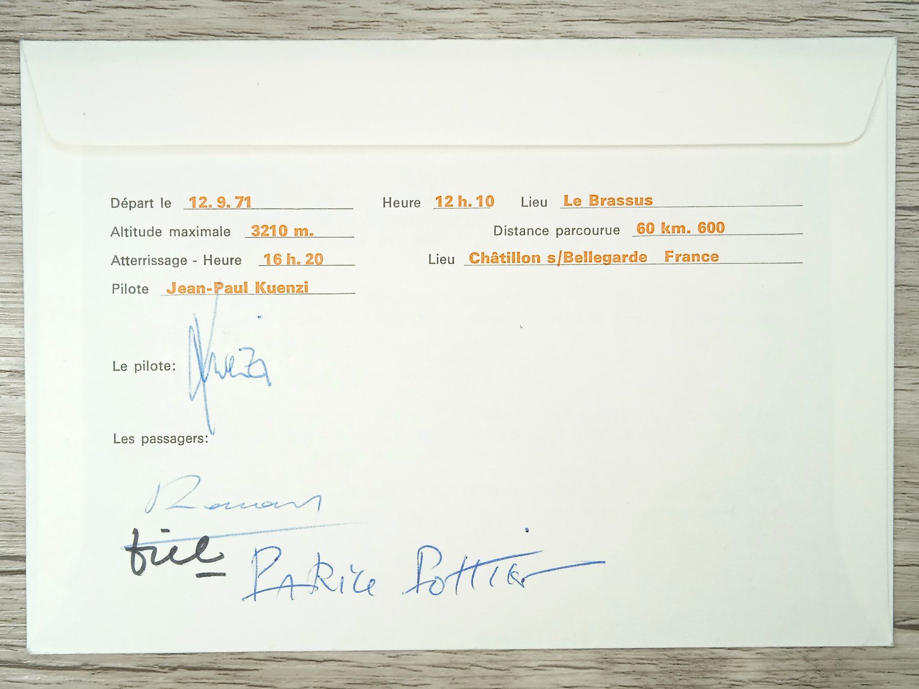 Tutti i francobolli: TR10 Enveloppe + Timbre Suisse 1971 – Usato da Cousset venduto da Patrick_Collections 1