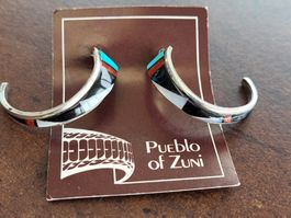 Zuni Sterling Silber Ohrstecker handgefertigt