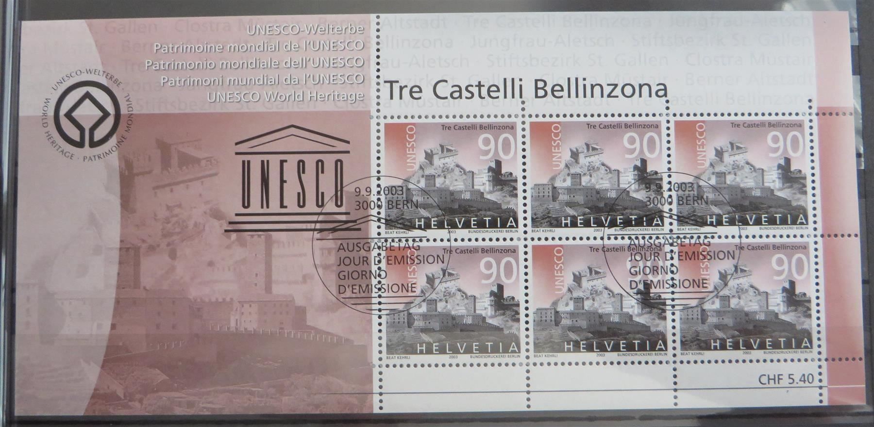 Tutti i francobolli: 2003/4 UNESCO - Welterbe der Schweiz ET – Usato da Spiez venduto da Crazyduck 1