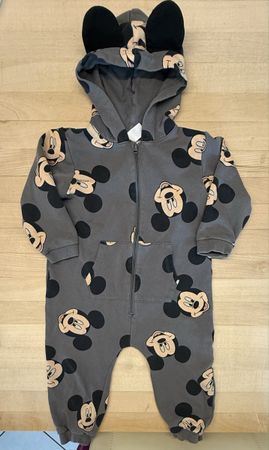 H&M Overall Mickey Maus grau Grösse 92 1.5-2Y