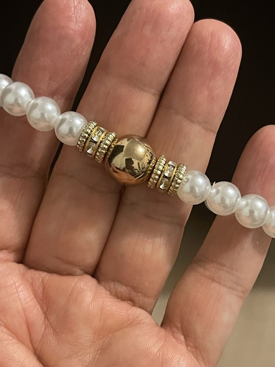 Bracciali & Braccialetti: Bracelet perles blanches élément doré  neuf – Nuovo (secondo la descrizione) da Kloten venduto da Vermicelles 4