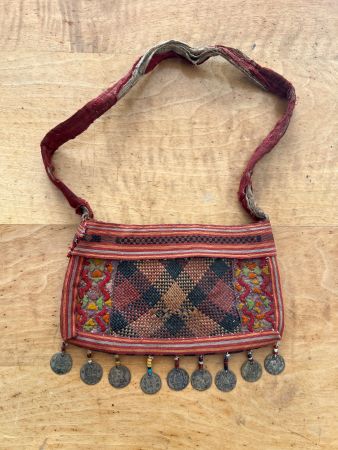 antik ethnische Schultertasche - Südostasien  ca um 1930 rar