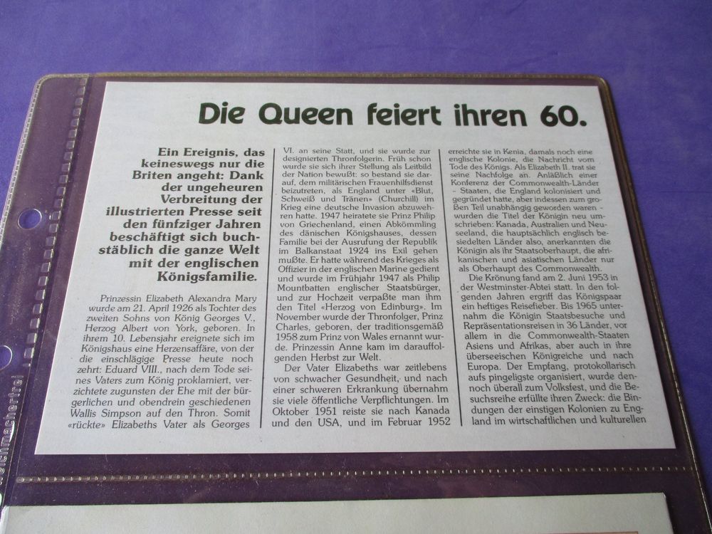 60. Geburtstag  Königin Elizabeth II  1986 Numis  Brief 6