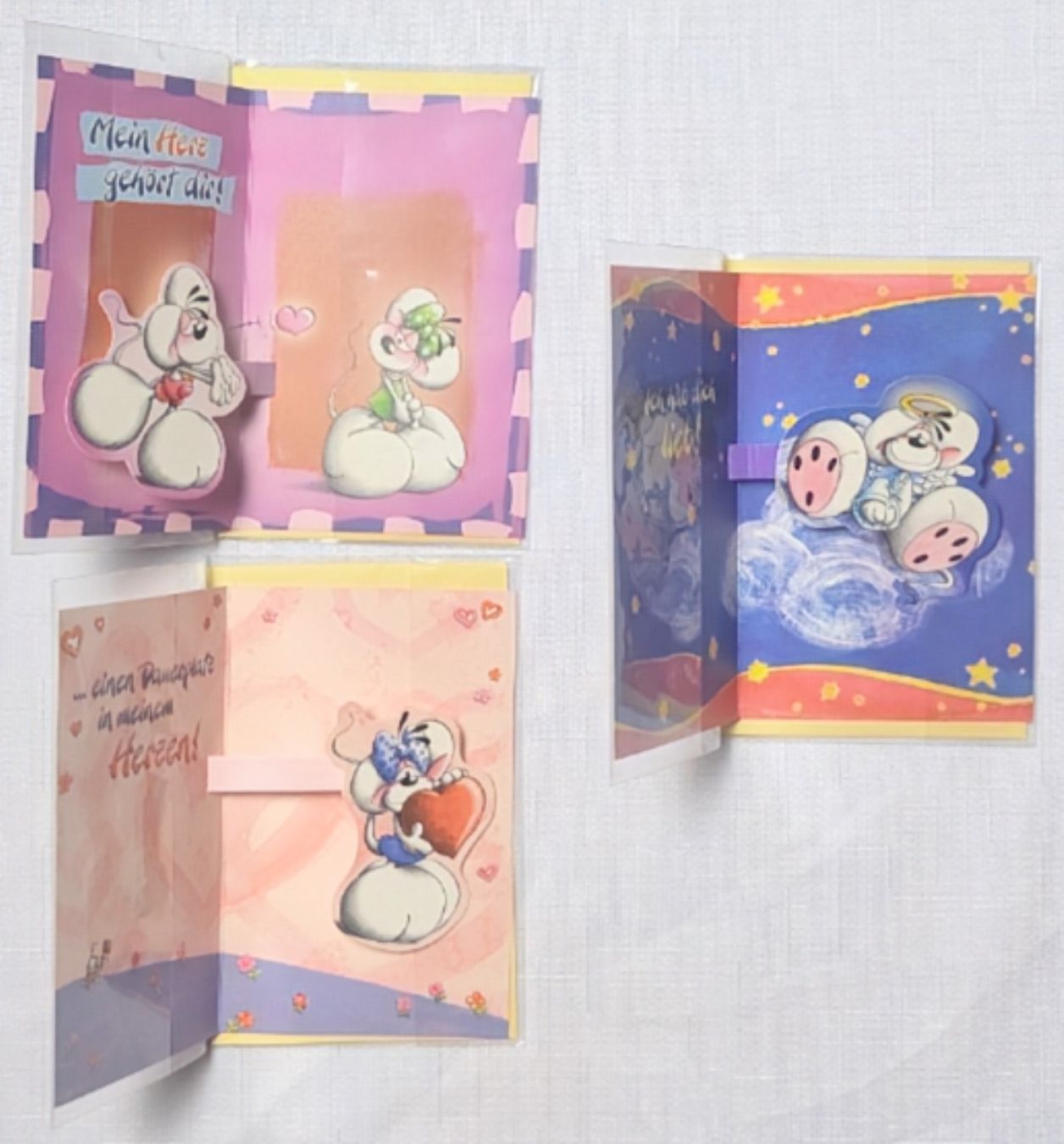 Cartoline: 3x Vintage Diddl-Effektkarten -  Pop-up-Karten  – Nuovo e nell'imballaggio originale da Wängi venduto da ABIZONE-86 2