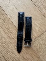 Uhrenarmband Leder schwarz Krokooptik
