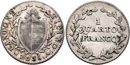 Tessin: Quarto Franco 1835 (Silber) +++ TOP +++