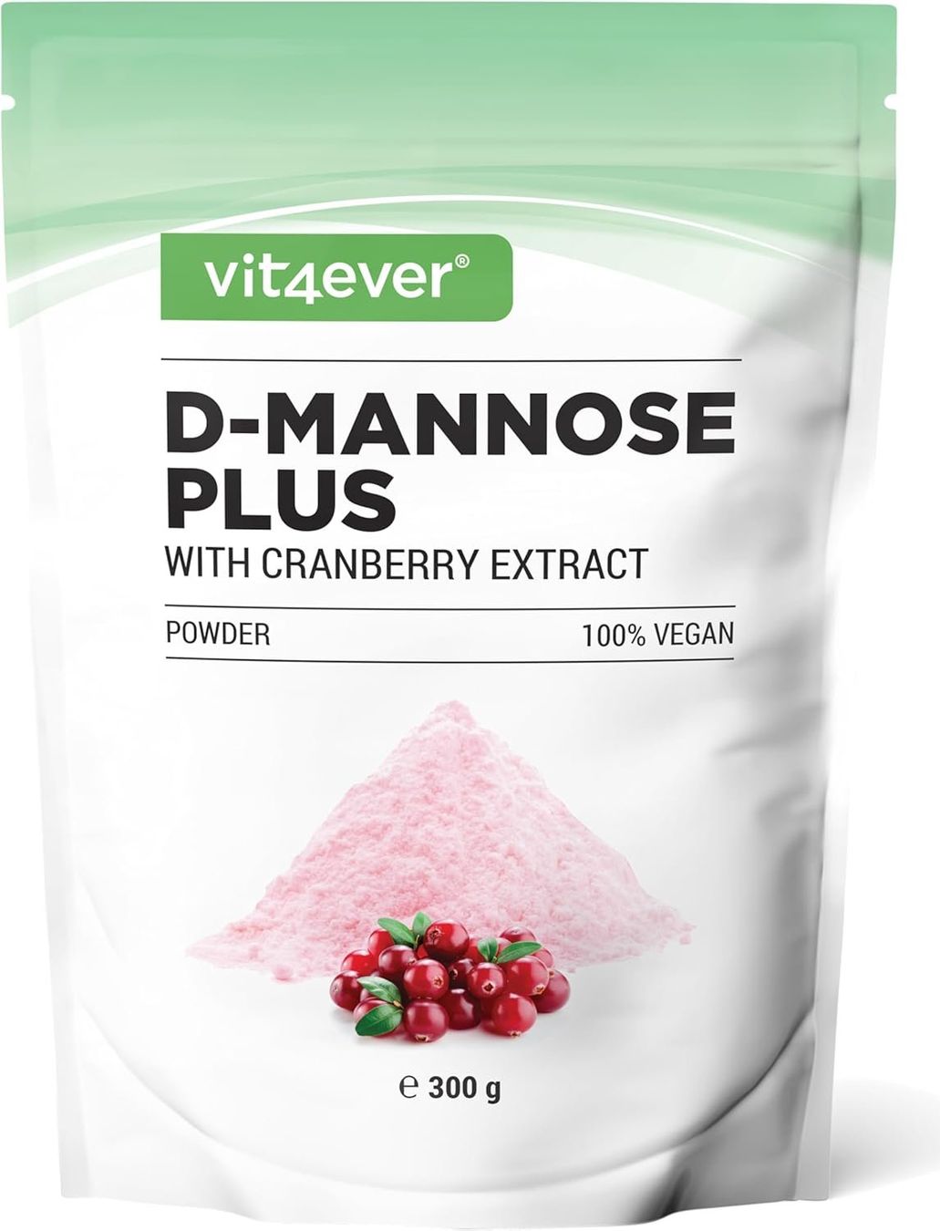 Cibi & Specialità: Vit4ever D-Mannose Cranberry Pulver 300g – Nuovo e nell'imballaggio originale da Suhr venduto da SchnapperCH