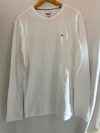 TOMMY JEANS, Shirt Langarm, Grösse L, Farbe Weiss