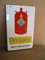 Altes Progas-Schild, Emailschild - 62 x 37 cm
