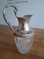 Antiker Jugendstil Silber Kristall Karaffe mit Stövchen 1900
