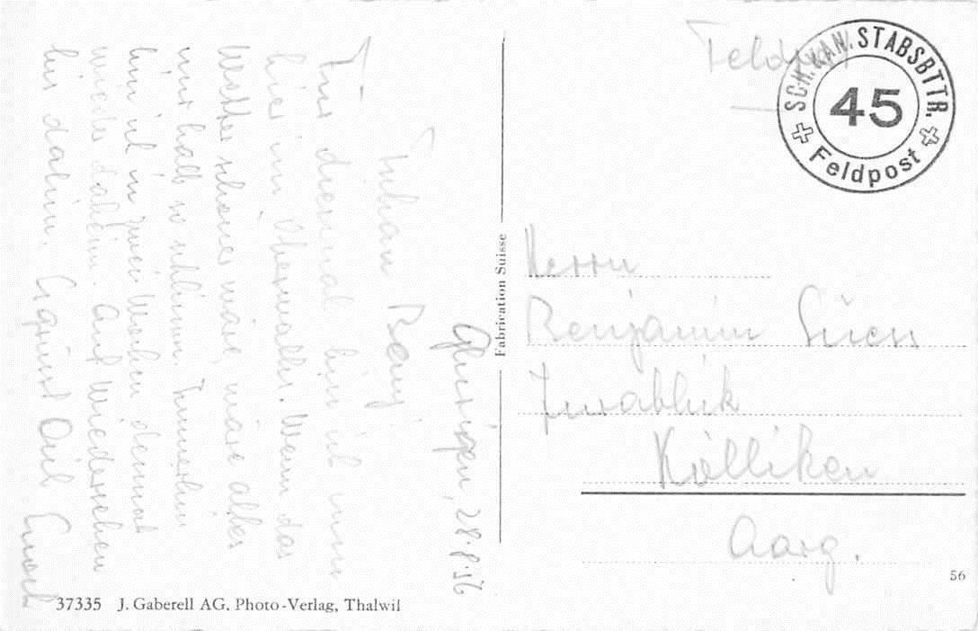 Cartoline postali: GRUSS aus GLURIGEN - 1956 – Usato da Winterthur venduto da SchatzchischtliWinti 1