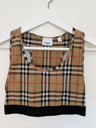 Burberry Check sports bra beige black like new