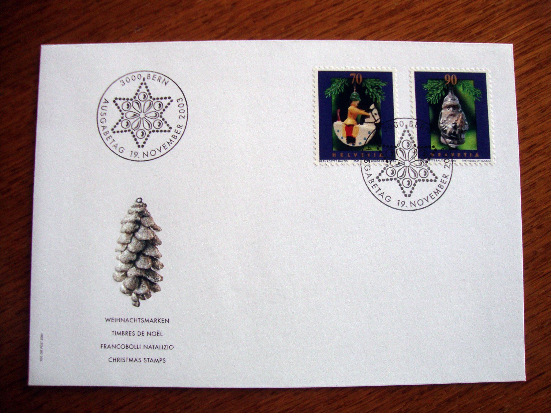Tous les timbres: FDC Weihnachtskarte 2003 mit Brief – Neuf (Voir description) à Döttingen par Kubuli1 1