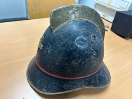 Feuerwehrhelm Stahl-Helm mit Lederfutter