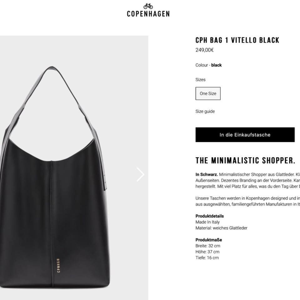 Taschen für Damen: CPH BAG 1 vitello black COPENGAN Original, Echtleder – Gebraucht aus Aarau von martinabucher 1