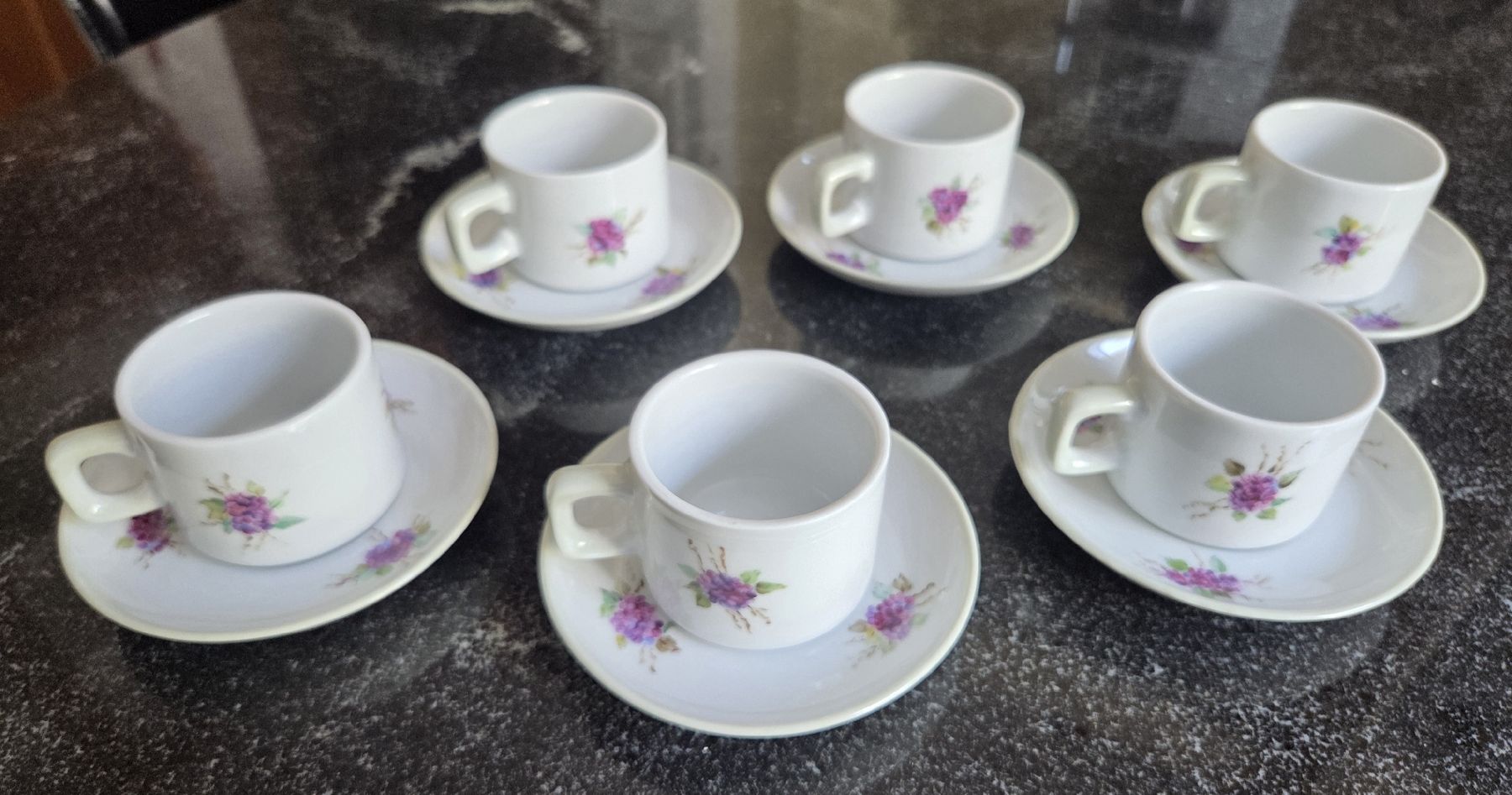 Set di piatti: Esspresso Service handgemahlt, Kaffee, Tee 6 teilig – Usato da Klingnau venduto da Groofty69 1