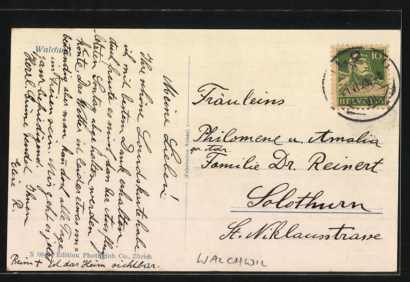 Cartoline postali: AK Walchwil, Teilansicht mit Rossberg – Usato da Berlin venduto da bartko-reher 1