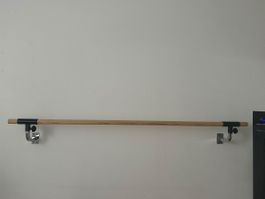 Ballettstange Holz natur mit Wandhalterung Metall L 100cm