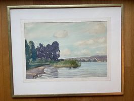 Aquarell " Greifensee" von Otto Pilny