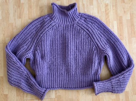 H&M cropped Pulli / Pullover (S), fliederfarben / lila, S 36