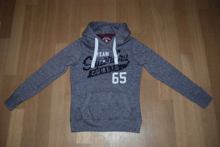 Kapuzenpullover Superdry, aubergine mit Pailletten, Gr. XXS