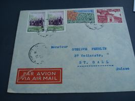 Vietnam Cong Hoa, Flugpostbrief um 1955, bunt frankiert