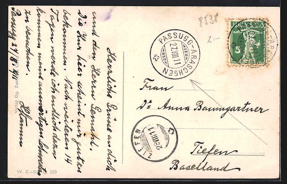 Cartoline postali: AK Passugg, Hotel Kurhaus, 1911 – Usato da Berlin venduto da bartko-reher 1