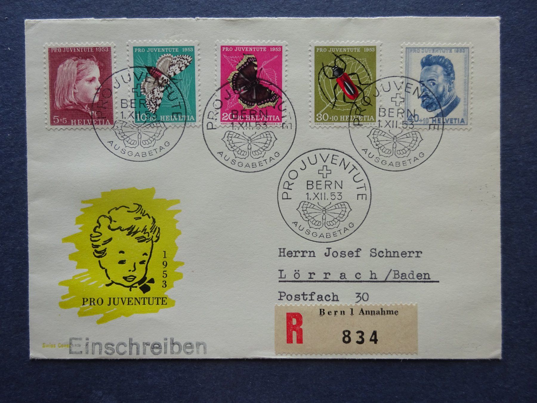 Tutti i francobolli: 1953 Pro Juventute FDC Illustriert – Usato da Appenzell-Steinegg venduto da adi1975 1