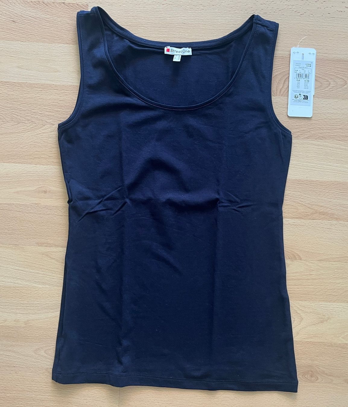 Top: Street One, Basic Top mit Rundhals in navy, Gr. 36, NEU – Nuovo (secondo la descrizione) da Zürich venduto da fbsm 3