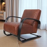 Art-déco StilClubsessel aus Leder, Eleganz und Charakter