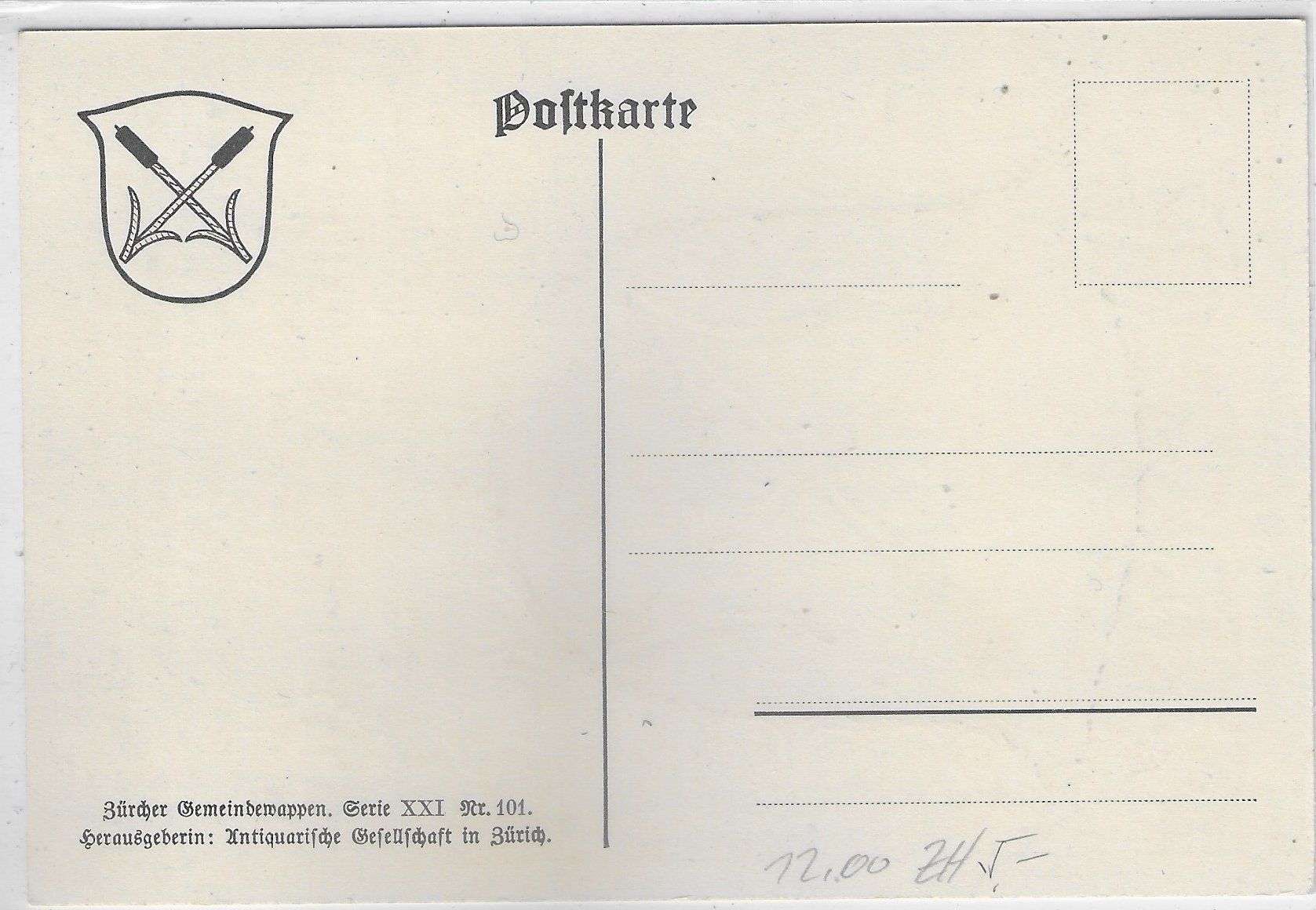 Ansichtskarten: Wappen von Thalwil – Gebraucht aus Ettingen von Kartenplanet 1