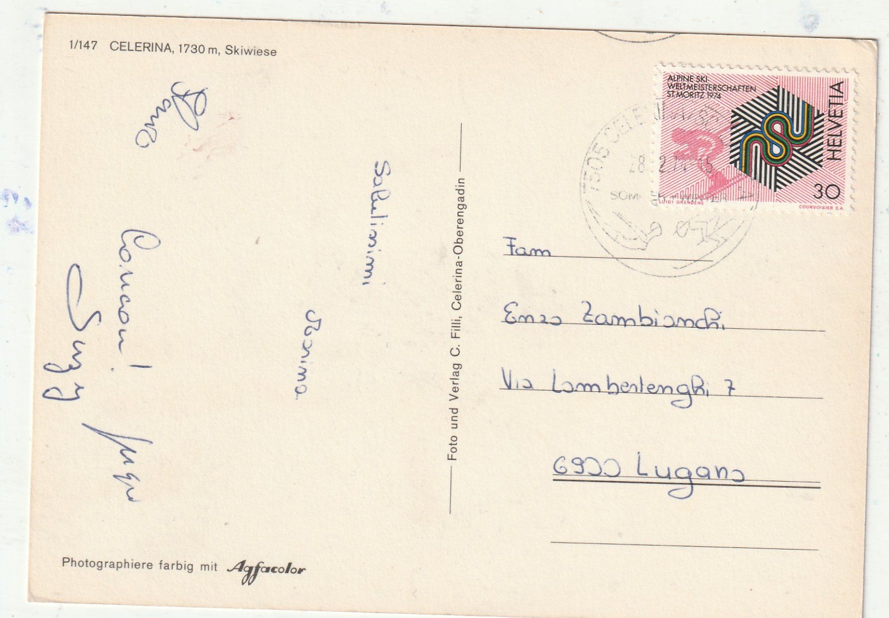 Cartes postales: Celerina Skibetrieb – D'occasion à Lumbrein par made02 1